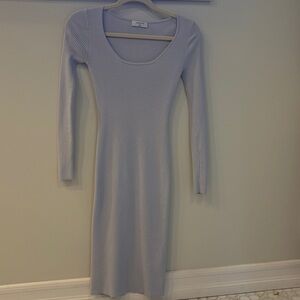 Aritzia light blue wool blend midi dress